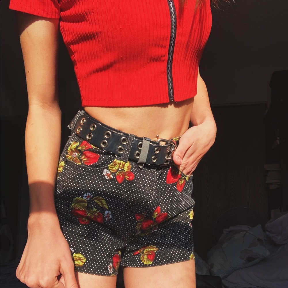Strawberry-Patterned Shorts